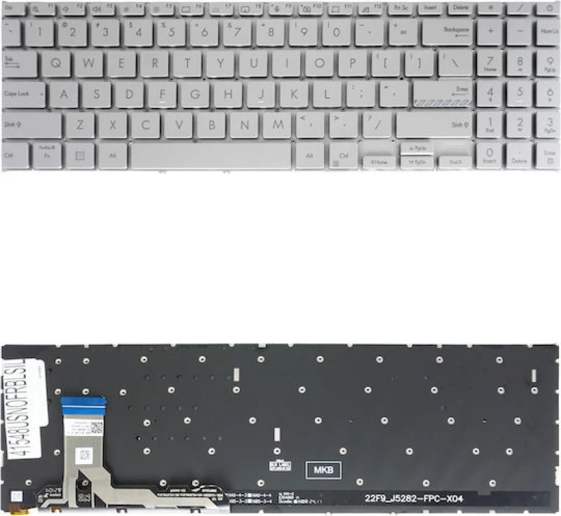 Πληκτρολόγιο Asus W3 W3J A8 F8 N80, Ασήμι, US/UK