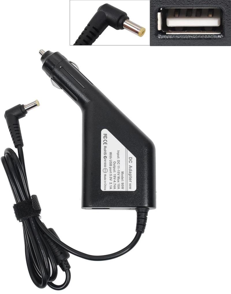 Φορτιστής αυτοκινήτου Acer 19V 90W 4.74A (5.5x1.7) (Cigarette Type) + USB Charger