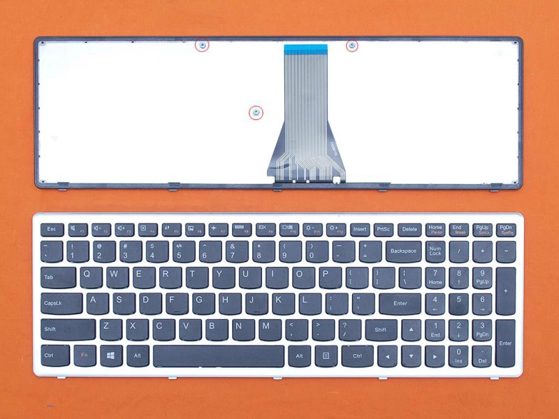 Πληκτρολόγιο Lenovo IdeaPad S500 S510p G500s, Μαύρο Ασήμι, US/UK