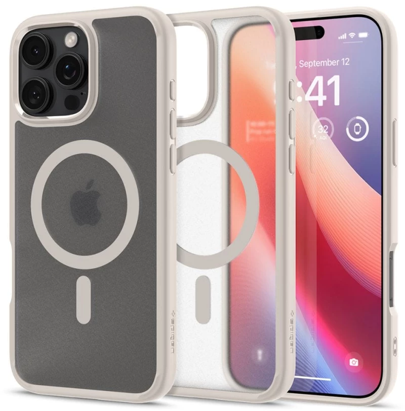 Θήκη Spigen Ultra Hybrid (MagFit) Frost Natural Titanium-Apple iPhone 16 Pro Max (ACS08382)