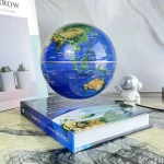 Αιωρούμενη Υδρόγειος Σφαίρα Με Μαγνητική Περιστροφή και LED 20εκ — Μαύρο