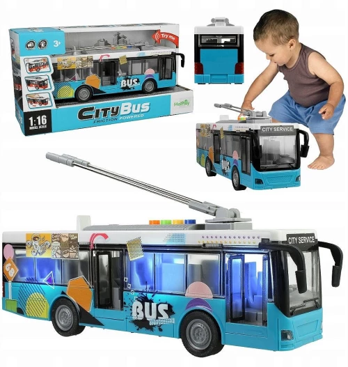 City Bus 1:16 Αστικό Λεωφορείο – Φώτα LED, Ήχοι και Ανοιγόμενες Πόρτες 0 Friction Powered 2603585