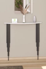 Stewehome Ημικυκλική οβάλ κονσόλα με πόδια 18x86x86 cm