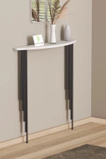 Stewehome Ημικυκλική οβάλ κονσόλα με πόδια 18x86x86 cm