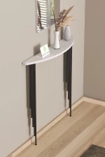 Stewehome Ημικυκλική οβάλ κονσόλα με πόδια 18x86x86 cm