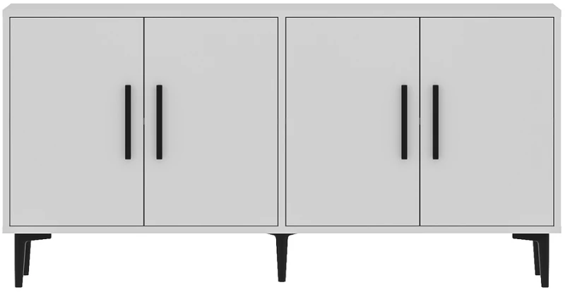 Stewehome Μοντέρνα κονσόλα 150 cm με ντουλάπι και ράφια από συνθετικό ξύλο 150x36x75 cm
