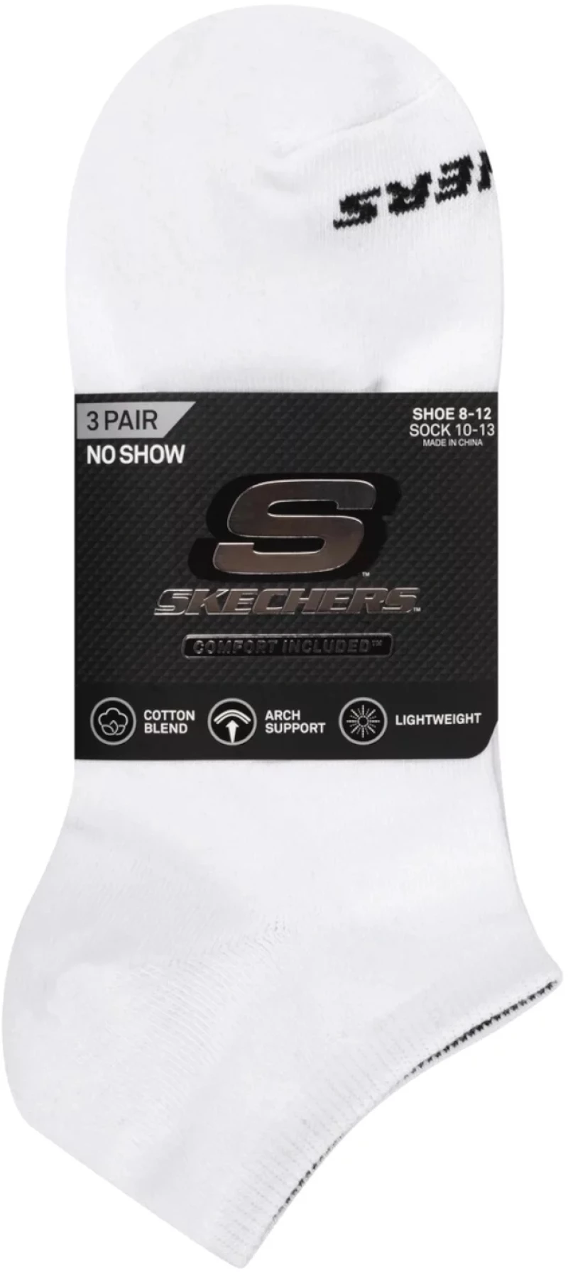 Skechers 3pk Unisex Non Terry No Show S114041-107