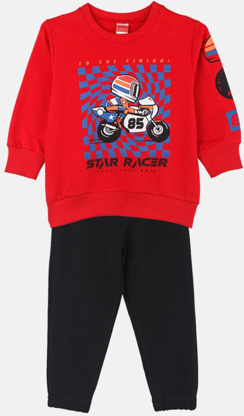Σετ φόρμας αγόρι εποχιακό Joyce 2412105 "Star racer" κόκκινο