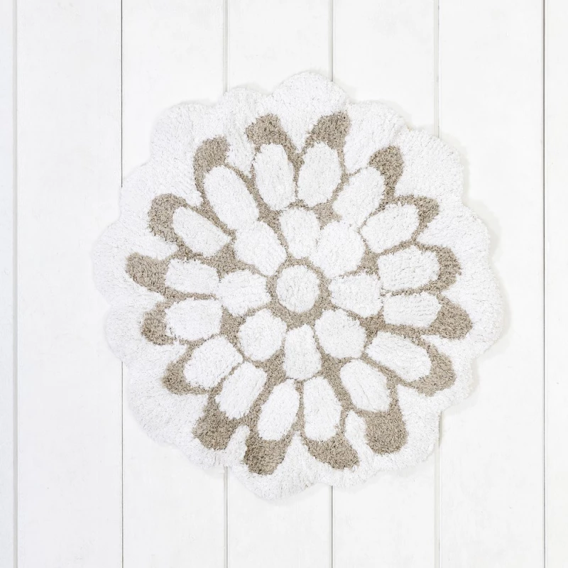 Πατάκι Μπάνιου Petal Light Beige Nima 60X60 100% Βαμβάκι
