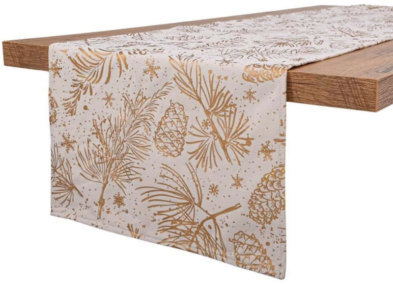 Τραβέρσα Χριστουγεννιάτικη 430-225-028 Beige-Gold 40X140