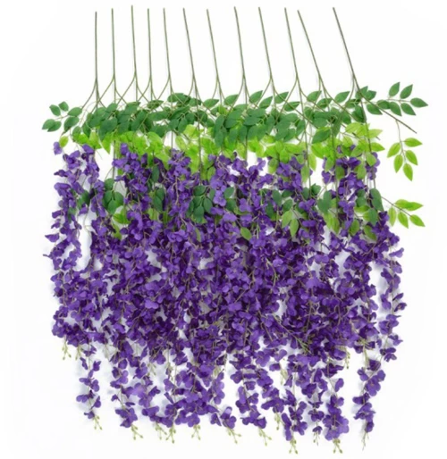 Τεχνητά Λουλούδια Wisteria (Σετ 12Τμχ) 21509 Φ45x120cm Violet GloboStar Πολυαιθυλένιο,Ύφασμα