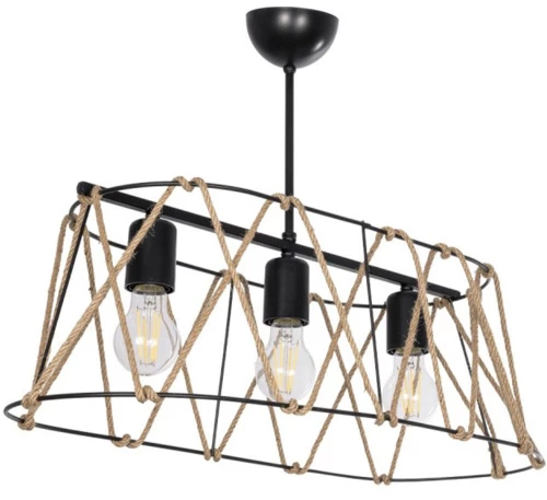 Φωτιστικό Οροφής - Ράγα Gatsby 203-0006 60x28x22cm 3xE27 Beige-Black GloboStar