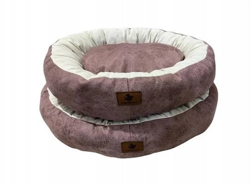 Robert Shop Collection Σετ Κρεβατιών Κατοικιδίων Στρογγυλό 2τμχ Γκρι-Κρεμ