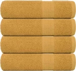 vidaXL Χειροπετσέτες FROGN 4 τεμ. Χρυσές 50x100 εκ. 360 γρ./τ.μ.