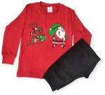 Πυτζάμα παιδική χειμερινή με τύπωμα XMas Βαμβακερή 100 4073Κ-ΚόκκινοΜαύρο