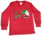 Πυτζάμα παιδική χειμερινή με τύπωμα XMas Βαμβακερή 100 4073Κ-ΚόκκινοΜαύρο