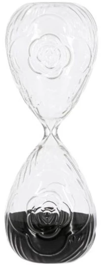 Κλεψύδρα Τριαντάφυλλο B0010-BLAC 9,8x9,8x25,4cm Clear-Black Artekko Γυαλί