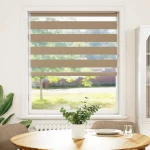 vidaXL Στόρι Zebra Καφέ 110x100 εκ. Πλάτος Υφάσματος 105,9 εκ. Πολυεστέρας