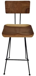 Σκαμπό Μπαρ Munggur 201-0481 43x40x110cm Natural-Black Ξύλο