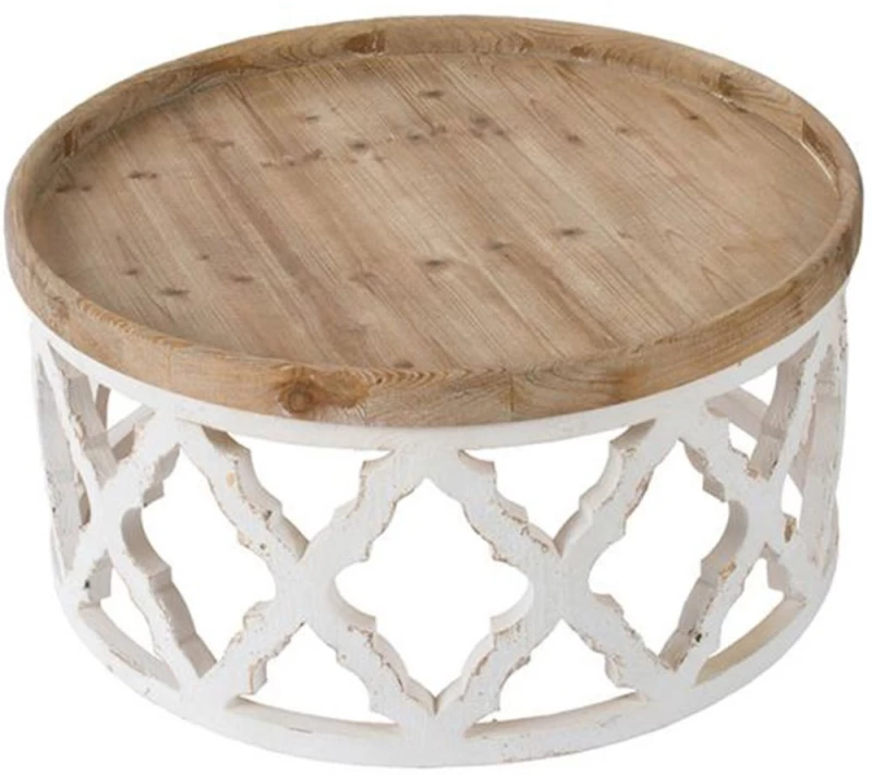 Τραπέζι Σαλονιού Alcott 45109 81x81x40cm Natural-White