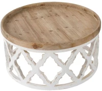 Τραπέζι Σαλονιού Alcott 45109 81x81x40cm Natural-White