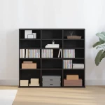 vidaXL Ντουλάπι για CD Μαύρο Δρυς 100x23x89,5 εκ. από Τεχνητό Ξύλο