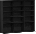 vidaXL Ντουλάπι για CD Μαύρο Δρυς 100x23x89,5 εκ. από Τεχνητό Ξύλο