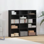 vidaXL Ντουλάπι για CD Μαύρο Δρυς 100x23x89,5 εκ. από Τεχνητό Ξύλο