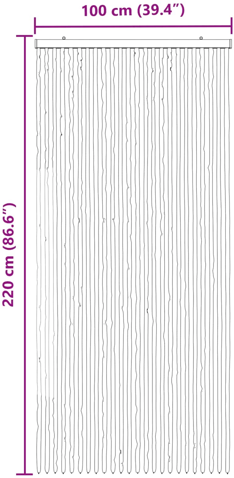 vidaXL Κουρτίνα εντόμων Chenille Γκρι και Λευκό 100 x 220 cm 100% PP