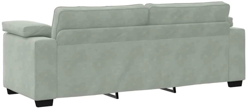 vidaXL Τριθέσιος Καναπές Ανοιχτό Γκρι 220x77x82 εκ. Βελούδο