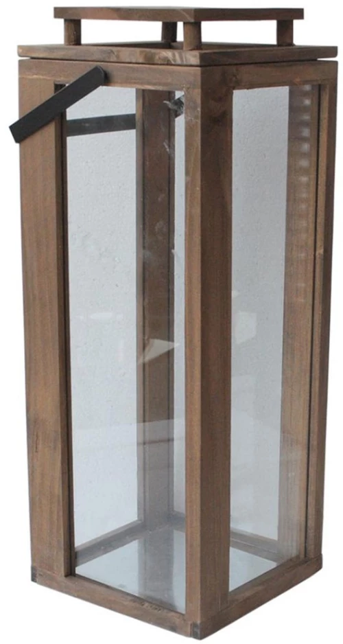 Φανάρι 00.07.77011 18x18x48,5cm Brown Ξύλο