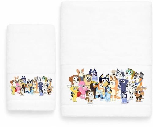 Σετ παιδικές πετσέτες Dogs Family white100% βαμβάκι πεννιε 480gsm