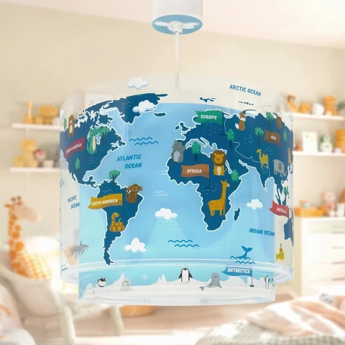 Φωτιστικό Οροφής Παιδικό Kids World 40672M 33x25cm E27 Blue Ango