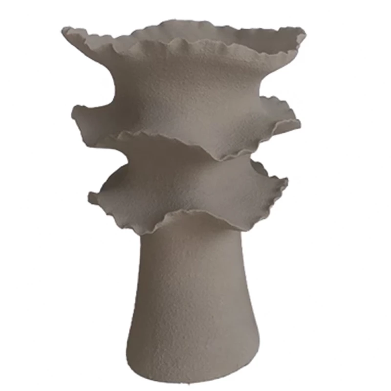 Βάζο κεραμικό μπεζ 29x29x38cm Eurolamp 819-01838