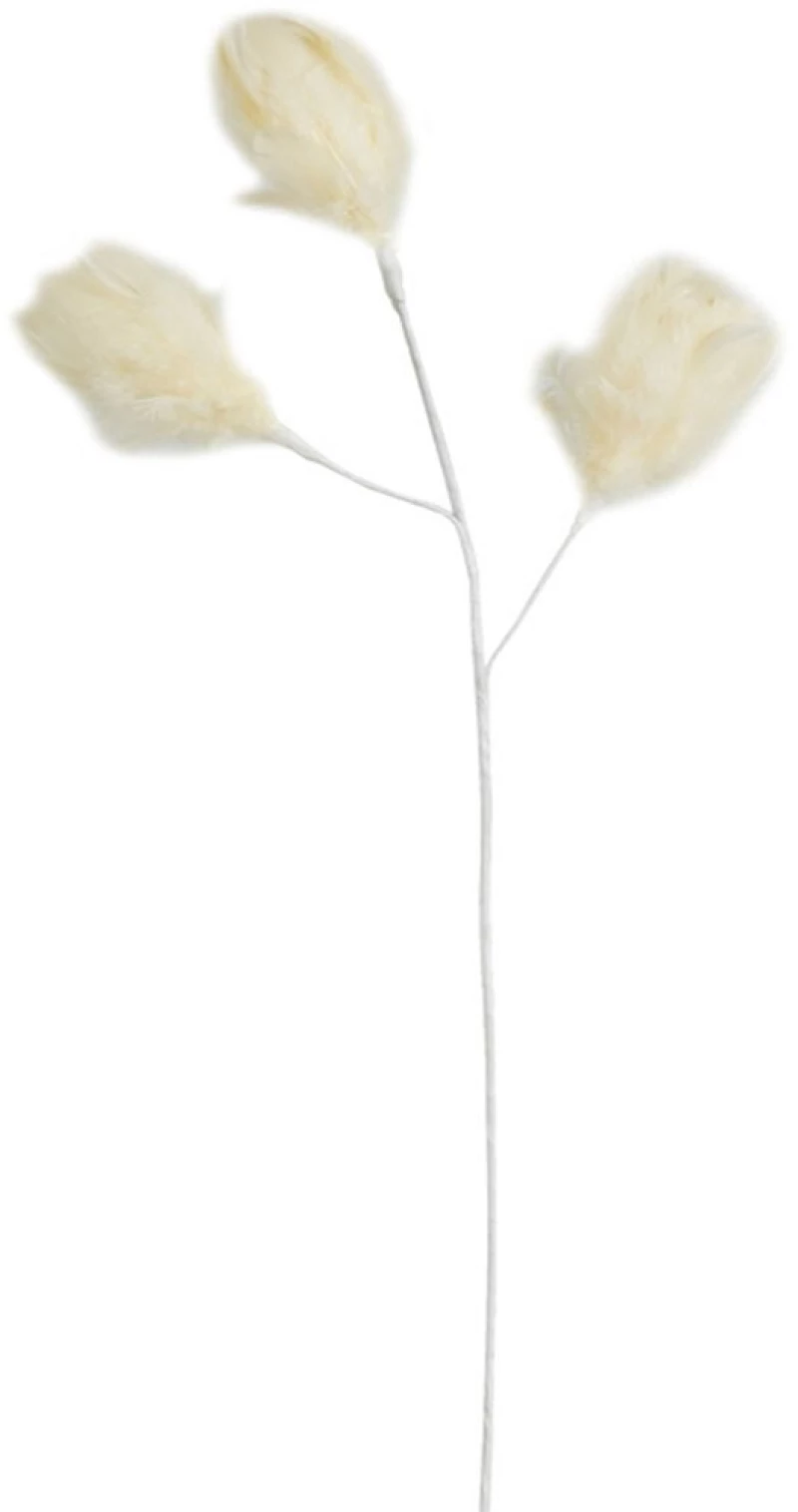 Τεχνητό Κλαδί Με Φτερά Laurel 027980 54cm Pearl Cream Φτερό