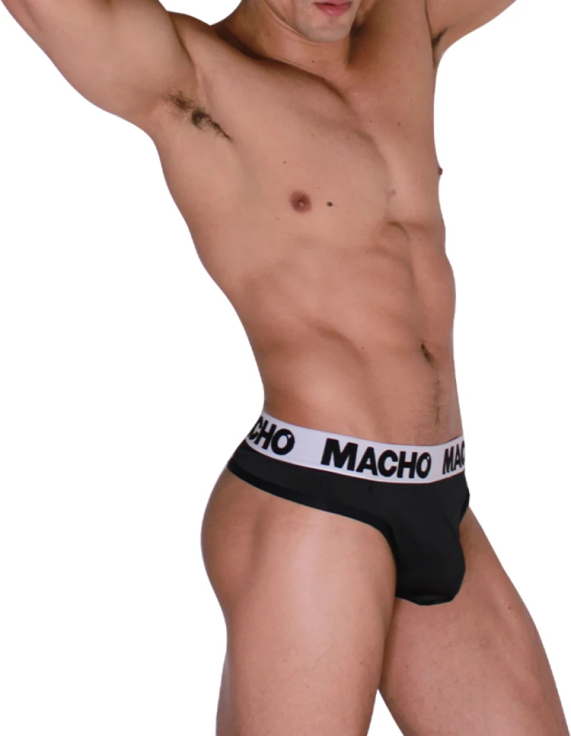 MACHO - MTG002 BLACK/BLACK THONG
