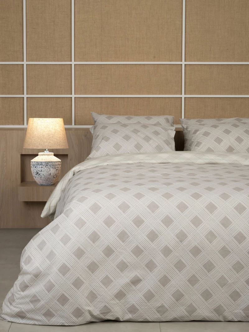 Σετ Σεντόνια Cotton Feelings 2072 Beige Μονό με λάστιχο(105x205 30)
