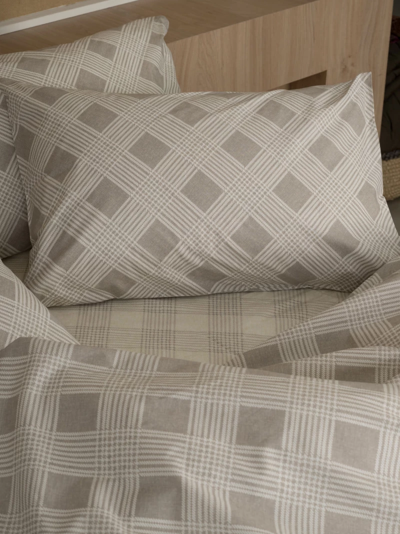 Σετ Σεντόνια Cotton Feelings 2072 Beige Μονό με λάστιχο(105x205 30)