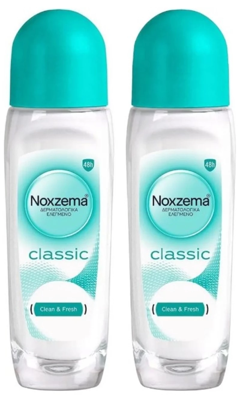 NOXZEMA Deodorant Roll-On Classic, Γυναικείο Αντιιδρωτικό Αποσμητικό - 50ml 1+1 ΔΩΡΟ