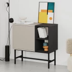 Μπουφές Mona Megapap χρώμα sandstone - black wood 81x40x80εκ.