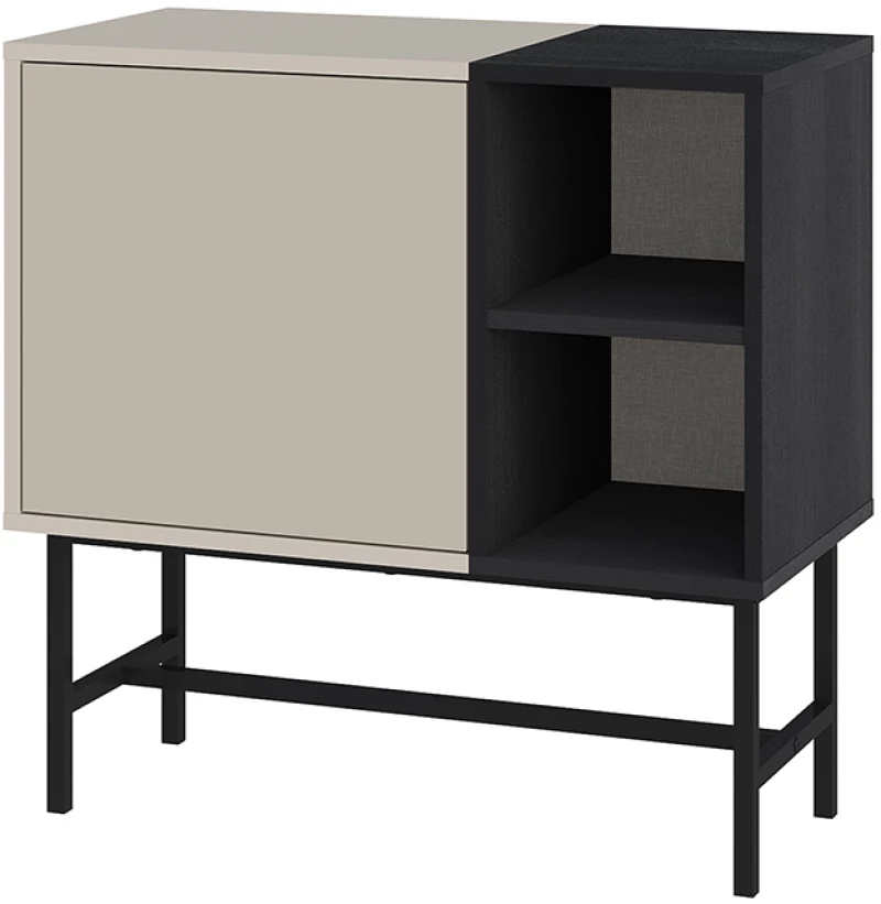 Μπουφές Mona Megapap χρώμα sandstone - black wood 81x40x80εκ.