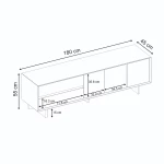 Έπιπλο τηλεόρασης Capri Megapap χρώμα καρυδί milano 180x45x55εκ.