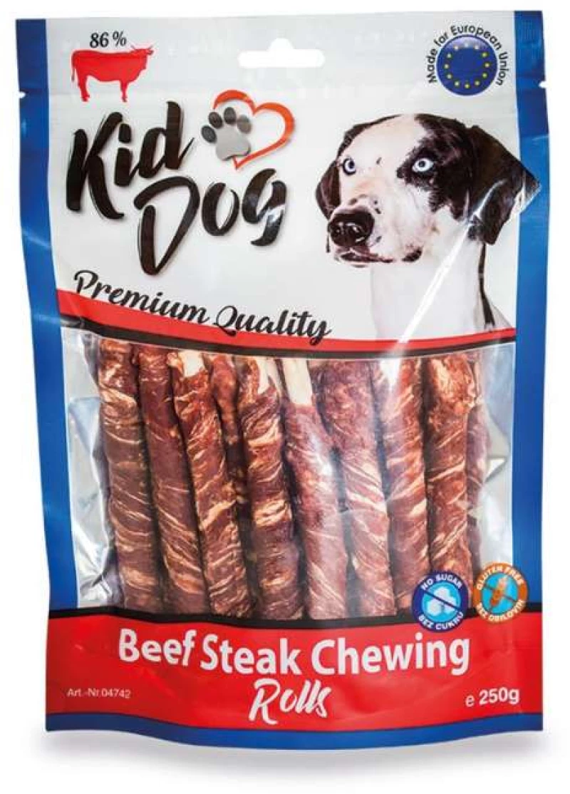 KidDog Λιχουδιά Σκύλου Chicken Chewing Rolls Μοσχάρι σε Στικ Βουβαλιού 250gr