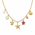 Καλοκαιρινό Ατσάλινο Κολιέ με Charms (N1872)