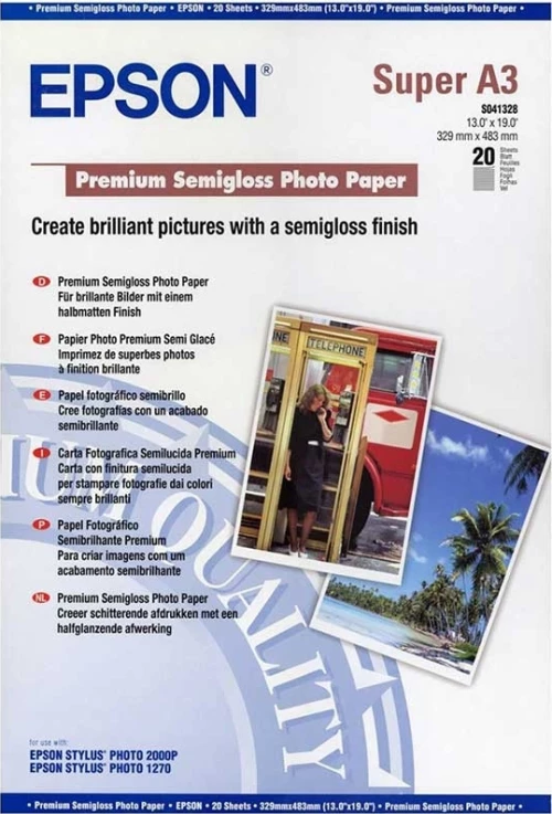 Epson Premium Semigloss Photo A3+, 20 Sheet, 251g   S041328