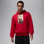 Jordan Jumpman "Chimney" Men's Fleece Pullover Hoodie Gym Red/Black