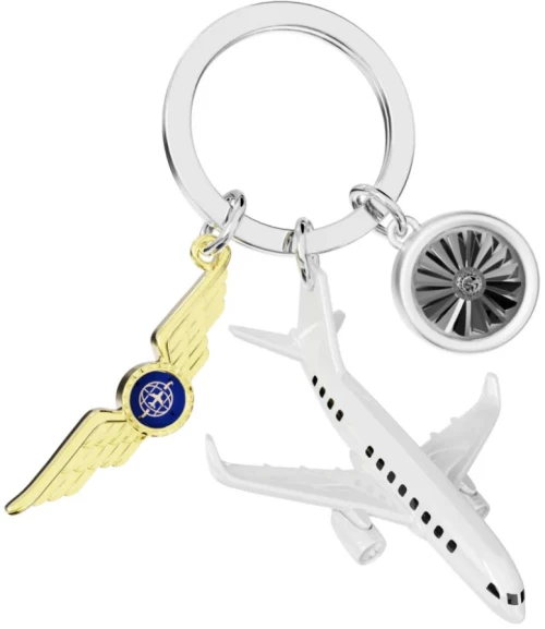 Μπρελόκ Μεταλλικό Metamorphose Pilot - Airplane, Badge & Engine