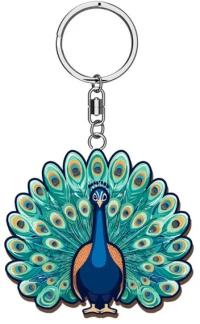 Μπρελόκ Ξύλινο Peacock  K1995 Global Journey Gifts