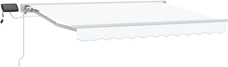 vidaXL Χειροκίνητο πλαίσιο τέντας με LED Λευκός 3 x 2,5 μ