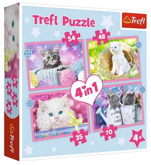 Puzzle Trefl 4/1(35//48/54/70pcs) Fun Cats